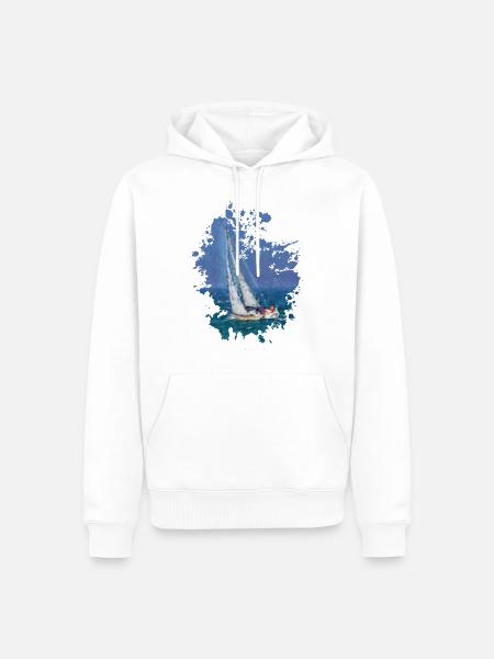 Segelboot - Männer Premium Bio Hoodie - Weiß