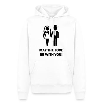 Que l’amour soit avec vous ! (Mariage / Mariage / B) - Sweat à capuche Premium bio Homme - blanc - Devant - Nico (187cm)