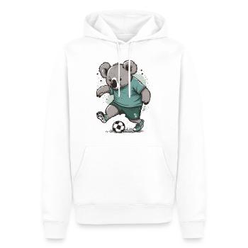 Koala amoureux du football - Sweat à capuche Premium bio Homme - blanc - Devant - Nico (187cm)
