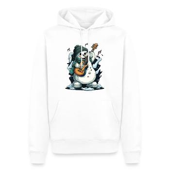 Rockin Schneemann - Männer Premium Bio Hoodie - Weiß - Vorne - Nico (187cm)