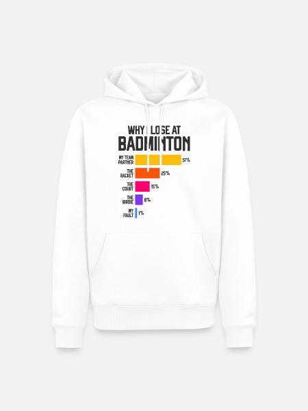 Why I Lose at Badminton - Ekologisk premiumluvtröja herr - vit