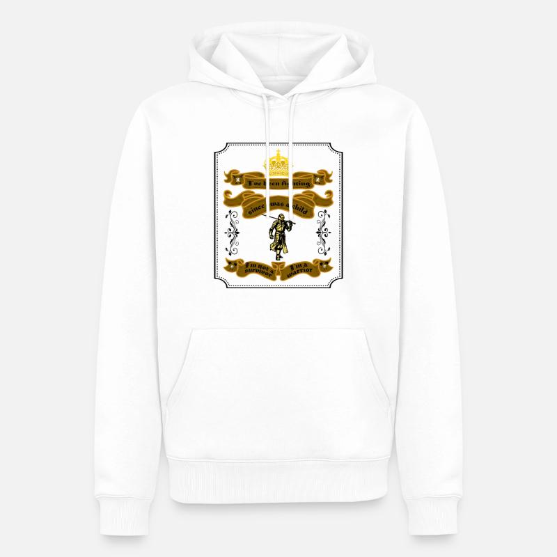I've been fighting - Motivation Ritter - Männer Premium Bio Hoodie - Weiß