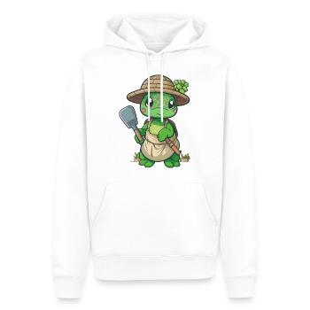 Jardin des tortues - Sweat à capuche Premium bio Homme - blanc - Devant - Nico (187cm)
