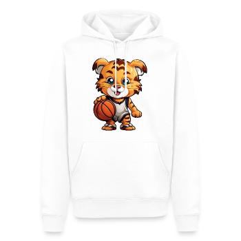Basketball Tigerchen - Men’s Premium Organic Hoodie - white - Front - Nico (187cm)