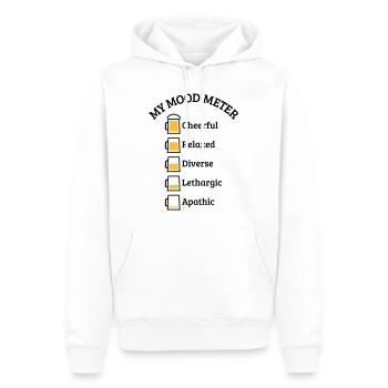 Mon compteur d’humeur (Buveur de bière / V3 / POS) - Sweat à capuche Premium bio Homme - blanc - Devant - Nico (187cm)