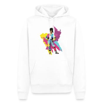 90s 90er Jahre Musik Bunt Party Karneval Kostüm - Männer Premium Bio Hoodie - Weiß - Vorne - Nico (187cm)
