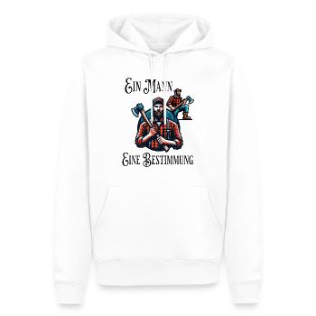 Holzfäller Lustiger Spruch Mann Axt Holz Machen - Männer Premium Bio Hoodie - Weiß - Vorne - Nico (187cm)