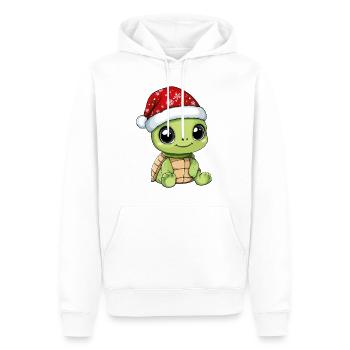 Tortue Noël Mignon Noël mignon - Sweat à capuche Premium bio Homme - blanc - Devant - Nico (187cm)