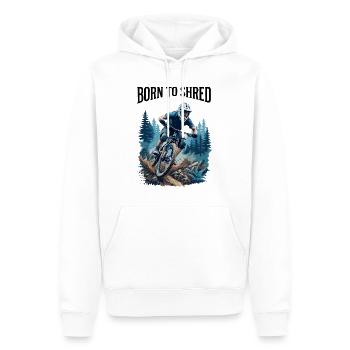 VTT Aventure Forêt Trail Descente - Sweat à capuche Premium bio Homme - blanc - Devant - Nico (187cm)