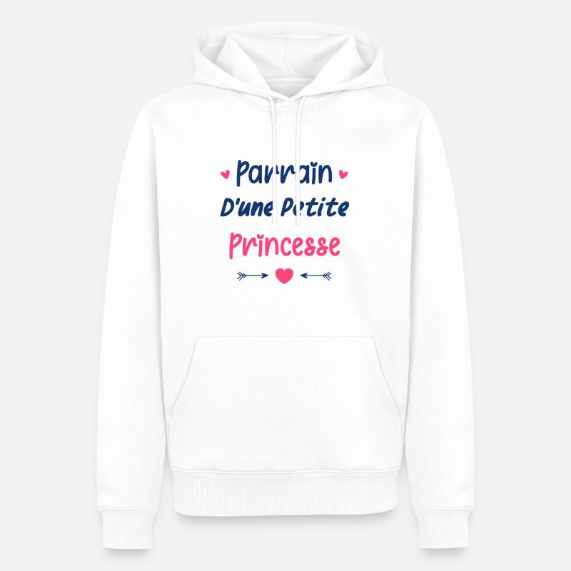 Parrain d'une princesse - Sweat à capuche Premium bio Homme - blanc