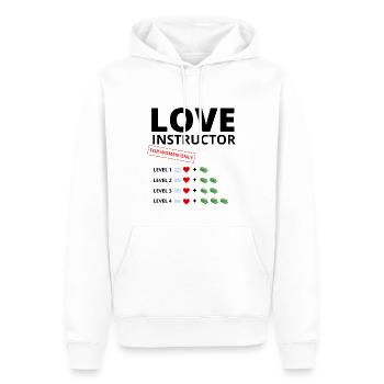 Love Instructor for women only - Sweat à capuche Premium bio Homme - blanc - Devant - Nico (187cm)