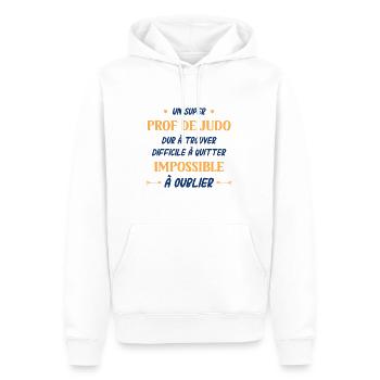 Un super prof de judo - Sweat à capuche Premium bio Homme - blanc - Devant - Nico (187cm)
