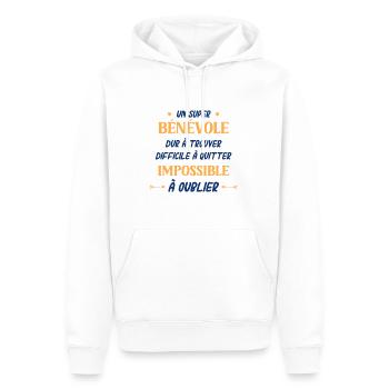 Un super bénévole - Sweat à capuche Premium bio Homme - blanc - Devant - Nico (187cm)