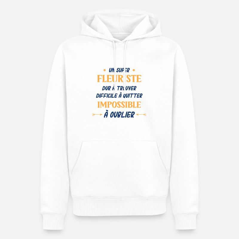 Un super fleuriste - Sweat à capuche Premium bio Homme - blanc