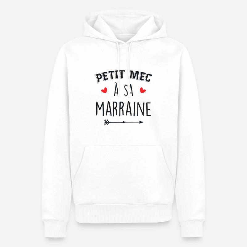 Petit mec à sa marraine - Sweat à capuche Premium bio Homme - blanc