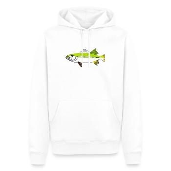 Truite - Sweat à capuche Premium bio Homme - blanc - Devant - Nico (187cm)