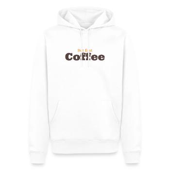 But first Coffee - Kaffeeliebhaber Spruch - Männer Premium Bio Hoodie - Weiß - Vorne - Nico (187cm)