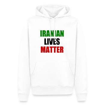 Iranian lives matter - Sweat à capuche Premium bio Homme - blanc - Devant - Nico (187cm)