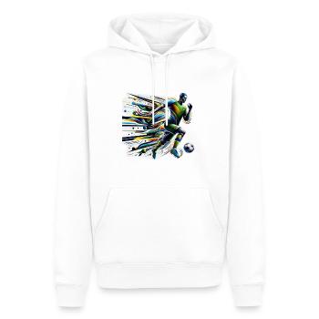 Fußball spielen - Dynamisch - Männer Premium Bio Hoodie - Weiß - Vorne - Nico (187cm)