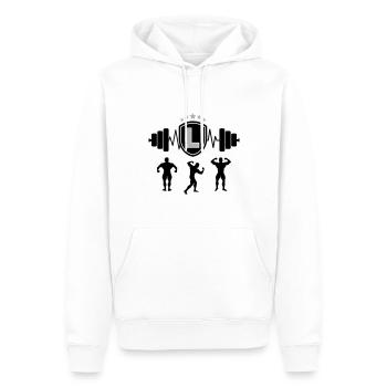 Bodybuilding Gym Name Buchstabe Training L - Männer Premium Bio Hoodie - Weiß - Vorne - Nico (187cm)