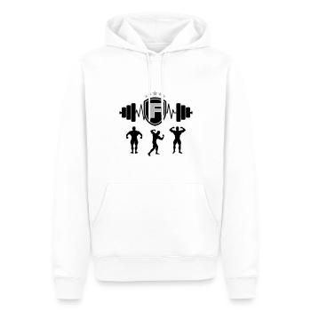 Bodybuilding Gym Name Buchstabe Training F - Männer Premium Bio Hoodie - Weiß - Vorne - Nico (187cm)