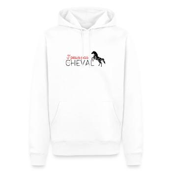 j'peux pas j'ai cheval - Sweat à capuche Premium bio Homme - blanc - Devant - Nico (187cm)