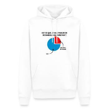 Cadeau humour diabolo cirque passion drôle - Sweat à capuche Premium bio Homme - blanc - Devant - Nico (187cm)