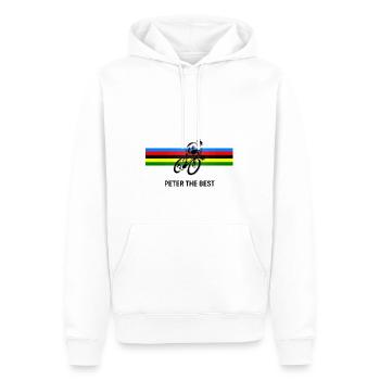 PETER THE BEST - Men’s Premium Organic Hoodie - white - Front - Nico (187cm)