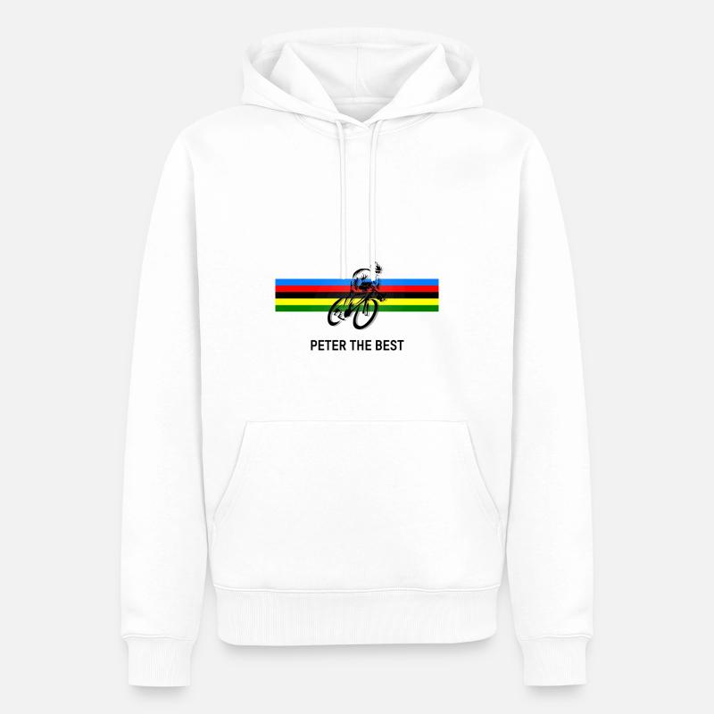 PETER THE BEST - Sweat à capuche Premium bio Homme - blanc