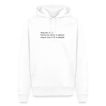 Plaquiste définition - Sweat à capuche Premium bio Homme - blanc - Devant - Nico (187cm)