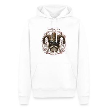 Crâne viking Valhalla - Sweat à capuche Premium bio Homme - blanc - Devant - Nico (187cm)