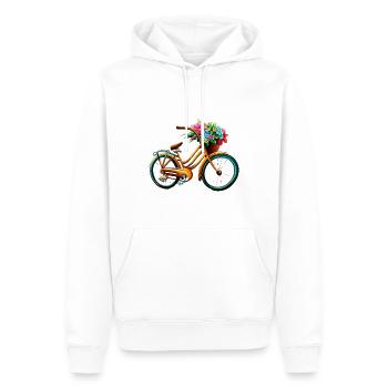 Fahrrad mit Blumen - Männer Premium Bio Hoodie - Weiß - Vorne - Nico (187cm)