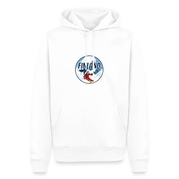 Finlande Ski Laponie - Sweat à capuche Premium bio Homme - blanc - Devant - Nico (187cm)