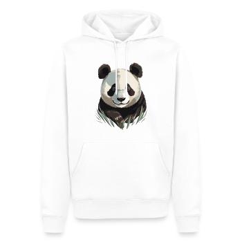 Panda - Men’s Premium Organic Hoodie - white - Front - Nico (187cm)