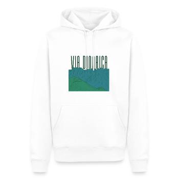 Via Dinarica – Long-Distance Trail - Männer Premium Bio Hoodie - Weiß - Vorne - Nico (187cm)