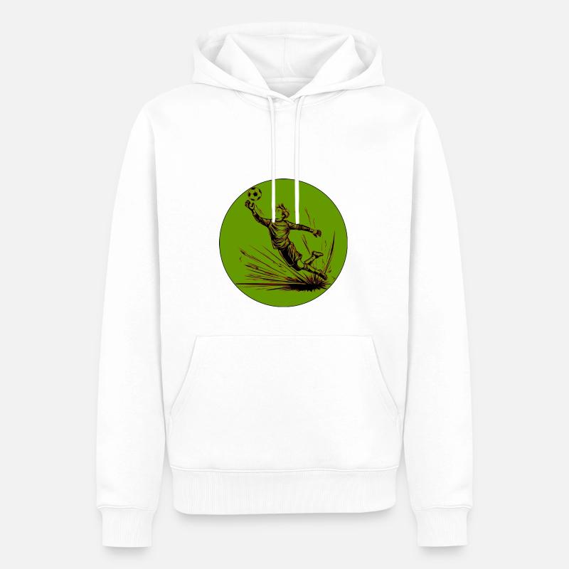 Torwart (grün-schwarz) - Männer Premium Bio Hoodie - Weiß