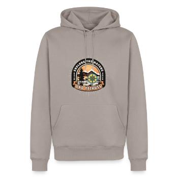 Und Tschüss Camping Fieber - Männer Premium Bio Hoodie - Taupe - Vorne - Nico (187cm)
