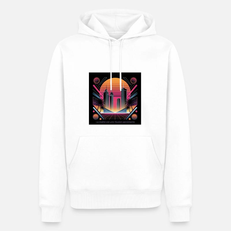 La realite est une illusion persistante - Sweat à capuche Premium bio Homme - blanc