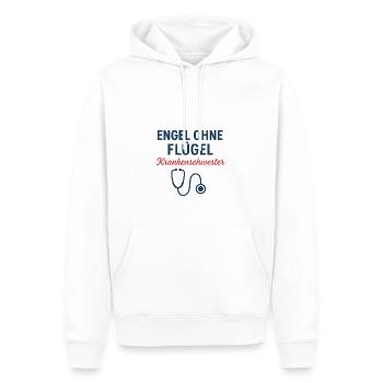 Krankenschwester Shirt – Engel ohne Flügel - Männer Premium Bio Hoodie - Weiß - Vorne - Nico (187cm)