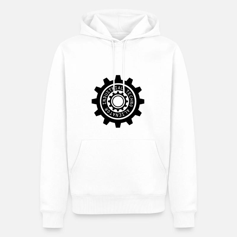 Alienator Industrial Techno - Männer Premium Bio Hoodie - Weiß