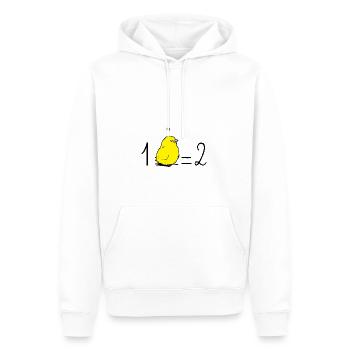Un poussin égale deux ! (maths, école) - Sweat à capuche Premium bio Homme - blanc - Devant - Nico (187cm)