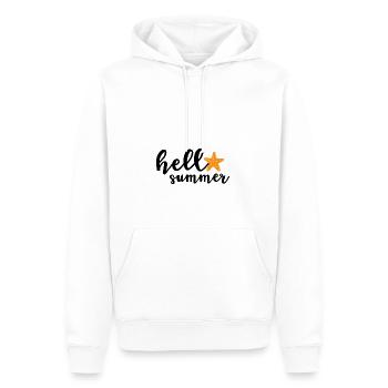 Hallo Sommerurlaub - Männer Premium Bio Hoodie - Weiß - Vorne - Nico (187cm)