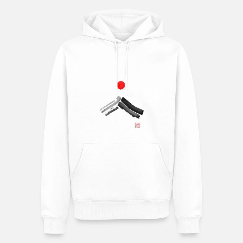 fuji sun - Sweat à capuche Premium bio Homme - blanc