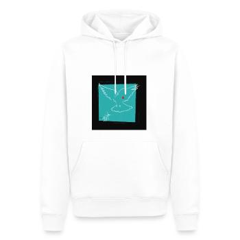 Schlag in den Flügel - Männer Premium Bio Hoodie - Weiß - Vorne - Nico (187cm)