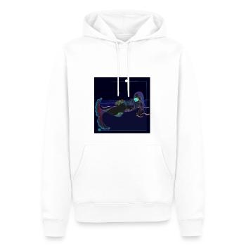 Little mermaid wearing a mask. Midnight bath - Men’s Premium Organic Hoodie - white - Front - Nico (187cm)