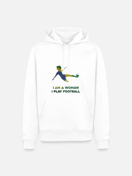 Frauenfußball - Männer Premium Bio Hoodie - Weiß