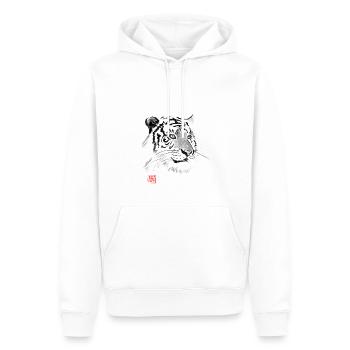 Weißer Tiger - Männer Premium Bio Hoodie - Weiß - Vorne - Nico (187cm)
