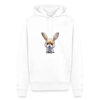 petit lapin 5 - Sweat à capuche Premium bio Homme - blanc - Devant - Nico (187cm)