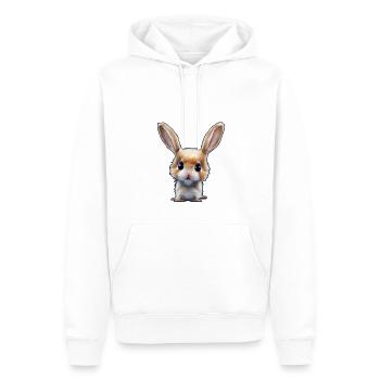 lapin doux - Sweat à capuche Premium bio Homme - blanc - Devant - Nico (187cm)
