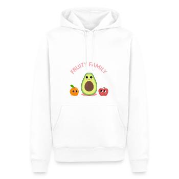 Fruité Famille Vegan Design - Sweat à capuche Premium bio Homme - blanc - Devant - Nico (187cm)